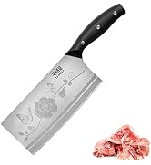 Meat Cleaver Knife 7.5 Inch, Ultra Sharp Chinese Chef's Knives, Full-tang Chopping Knife, 30Cr13 ...