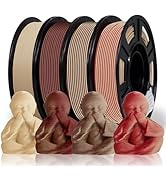 Reprapper Wood PLA, 3D Printing Filament Bundle, Wood Dual Color PLA Filament 1.75mm, Natural,Mah...