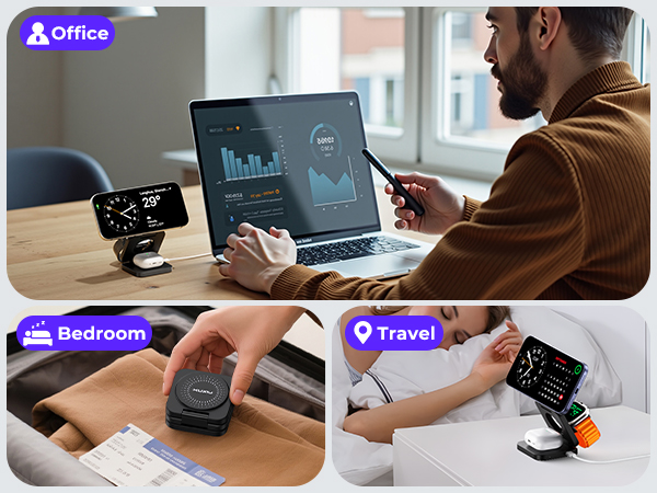  3 in 1 wireless charging station for iphone and watch