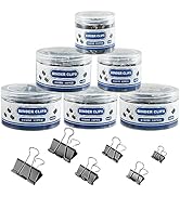 BainGesk 210 pcs Binder Clips Paper Clamps Assorted Sizes, X Large, Large, Medium, Small, Mini an...