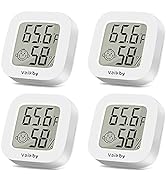 Vaikby Indoor Thermometer 4Pack, Humidity Gauge Meter Digital Hygrometer Room Thermometer for Hom...