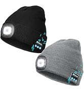 Wmcaps Stocking Cap Stuffers Bluetooth Beanie with A Light, 2-Pack Flashlight Headlamp Winter Hat...