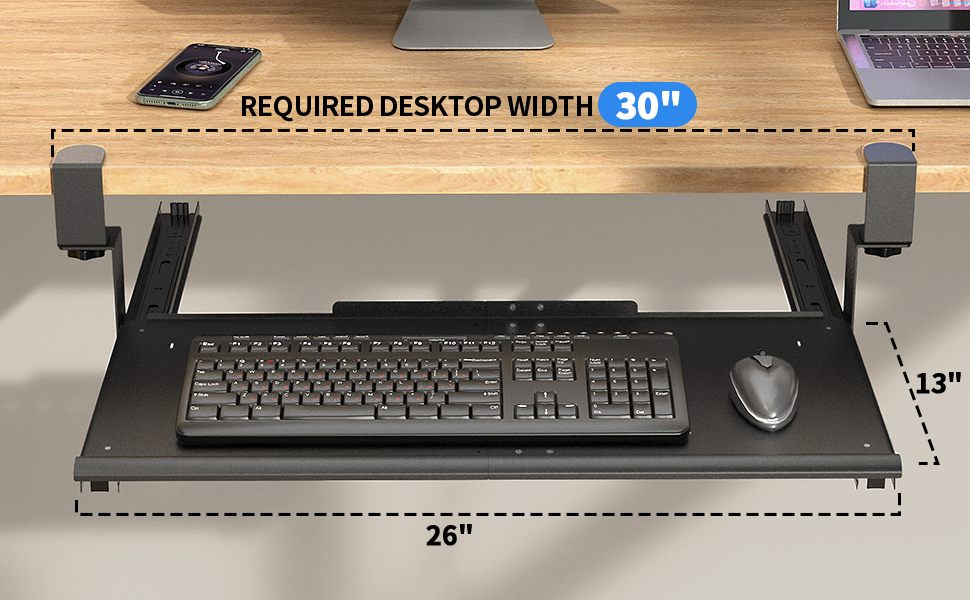 keyboard tray under desk