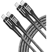 Short USB C to USB C Cable [240W, 1FT 2Pack] Type C Fast Charging Cord Braided USBC Phone Charger...