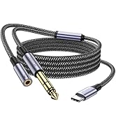 MOSWAG USB C to 1/4" Male TRS Audio Stereo Cable, USB Type C to 6.35mm 1/4 DAC Auxiliary Adapter ...