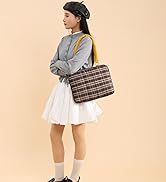 Puffy Quilted Laptop Sleeve 13-15 Inch Cute Plaid Laptop Case with Handle, Grid Pattern Soft Prot...