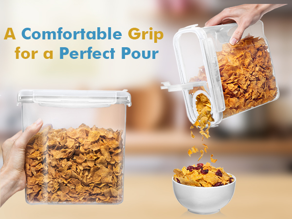 chip container, food storage canisters, cereal container storage for kitchen and pantry organization