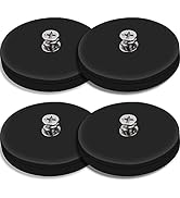 MAGXCENE 4 Packs Neodymium Magnet Rubber Coated Mounting Magnets Small Scratch Safe Black Stud Ma...