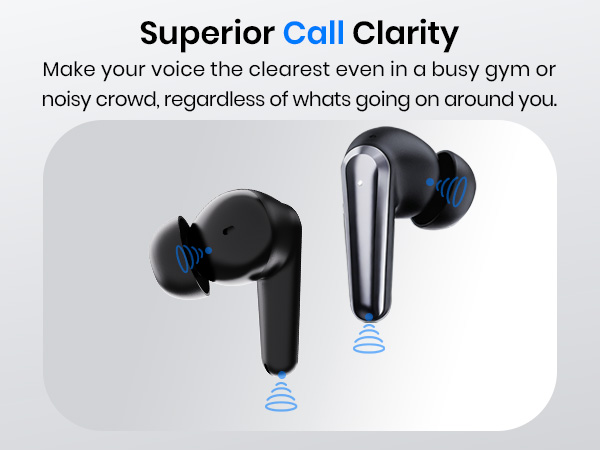 Active Noise Cancelling Wireless Earbuds, 4 Mics ENC Clear Call, IPX5 Waterproof