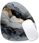 Velluxion Marble Mouse Pad, 7.3 x 8 in Elegant Vein Design, Teardrop Portable Mousepad with Non-S...