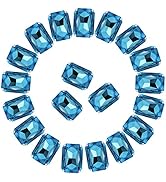 Sew on Rhinestones 50pcs Rectangle Octagon Shaped Rhinestones in Silver Settings Flatback Glass R...