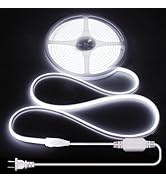 ALITOVE Outdoor COB LED Strip Lights Waterproof IP67 16.4ft Daylight White LED Light Strip 6000k ...