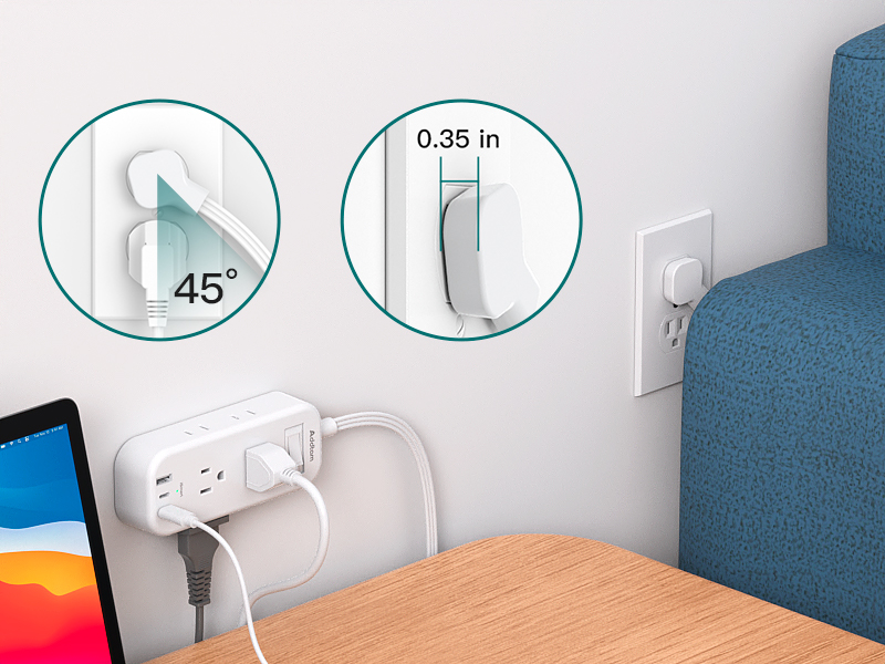 flat plug power strip