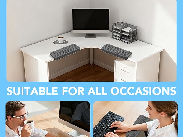 L-Shaped Wrist Rest for Computer Keyboard