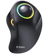 JOMAA Wireless Bluetooth Computer Trackball Mouse with RGB Backlight,Finger Control, 3 Device Swi...