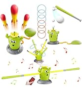 Oppvoci Cactus 4 in 1 Musical Jumping Toys, Toss Ring Game and Stomping Rocket Launcher for Kids ...