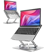 Adjustable Laptop Stand for Desk - Portable Laptop Riser with Rotating Base, Foldable Aluminum Co...