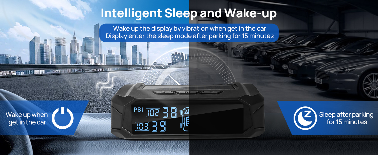 Masoll M14 Tire Pressure Monitor support auto sleep and wake up mode