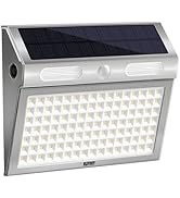 kuyimy Solar Outdoor Lights, 112 LEDs with Motion Sensor and 4 Modes, IP65 Waterproof, Stainless ...
