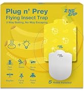 ZingZap Flying Insect Trap Indoor, Plug &amp; Prey Dual-Baiting Fly Traps with Banana Scent &amp; Blue Li...