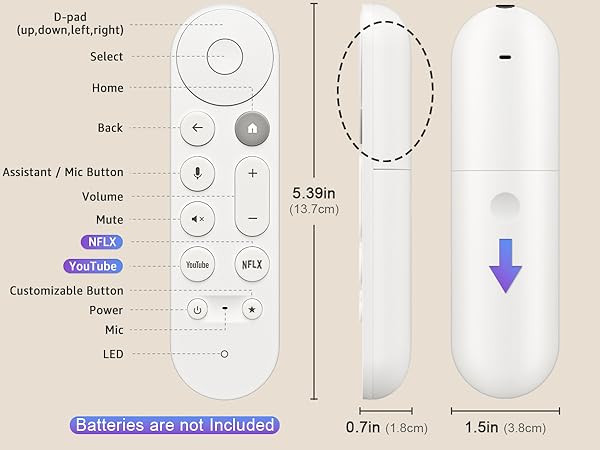 Voice Replacement Remote Control for Chromecast-Google-TV 4K/HD, for Google-TV-Streamer-Remote 4K