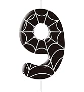 Spider Birthday Candles Number 9 Spider Candle for Black Spider Cake Topper, Birthday Anniversary...