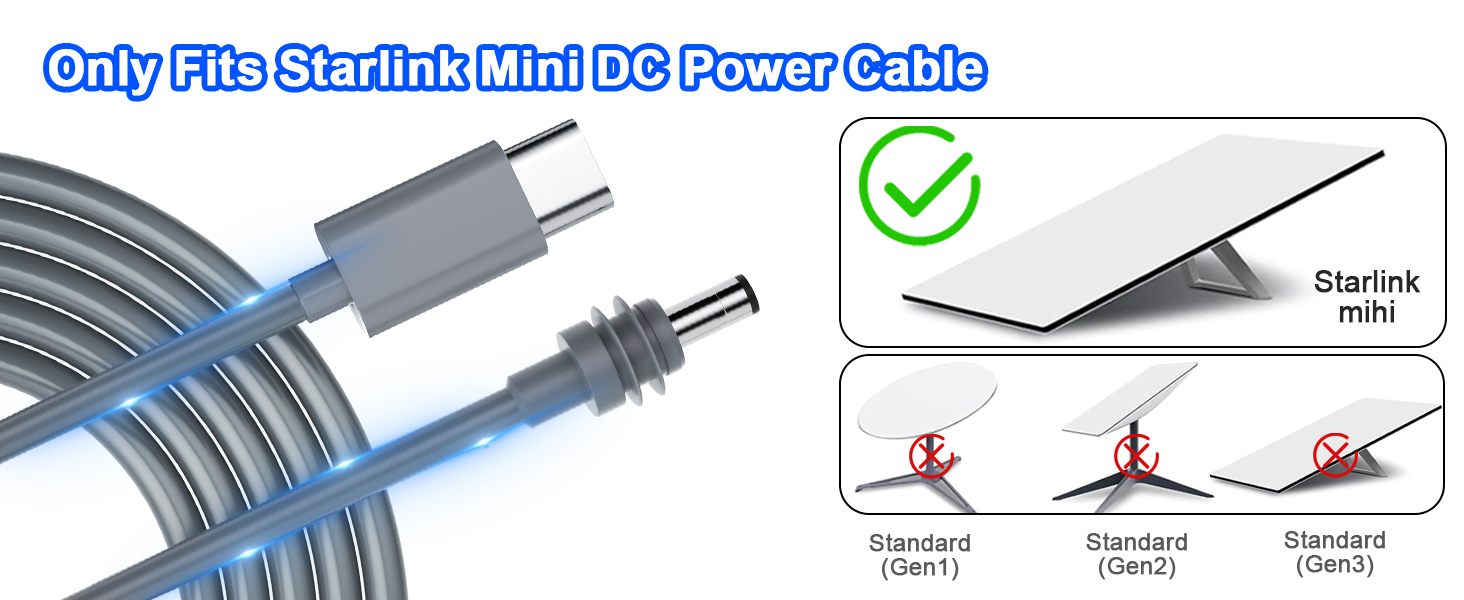 dc to usb-c cable for starlink mini
