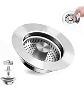 ChicHomey Kitchen Sink Drain Strainer 3-in-1,Pop-Up Stopper &amp; Anti-Clogging Basket - 304 Stainles...