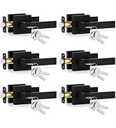 Estmoon 6 Pack Door Lock Black Door Handle - Matte Black Keyed Alike Exterior Door Knob with Lock...