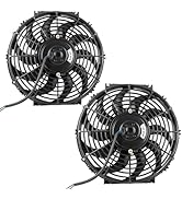 EVERESTWAY 12 Inch 12” Black Universal Electric Radiator Slim Fan 12V 80W High Performance Coolin...