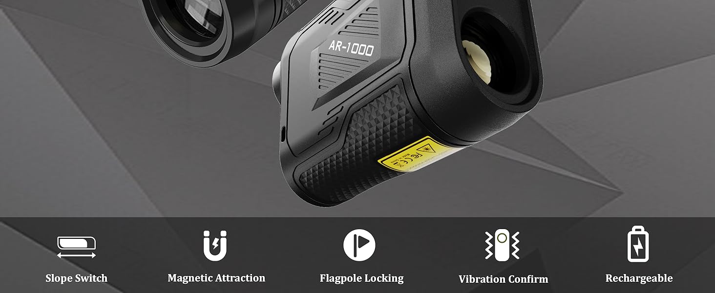Slope switch, flag lock, magnetic mount—all-in-one precision for golf.