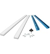 POWERTEC Table Saw Sled Kit w/ 12” T Track, 19” HDPE Miter Bar, Knob, Bolt &amp; Screws Set for DIY T...