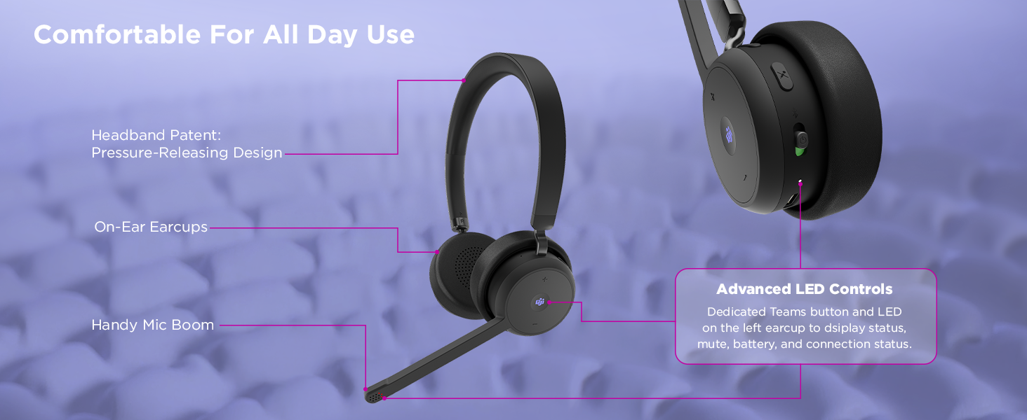 Lenovo Wireless VoIP Headset (Teams) - Comfortable for all day use