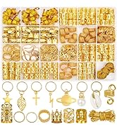 Lucomb 259 Pcs Hair Jewelry for Braids, Loc Jewelry for Hair Dreadlock for Women, Metal Gold Ring...
