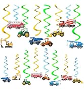WERNNSAI Construction Hanging Swirls -24 PCS Construction Party Decorations Construction Zone Par...
