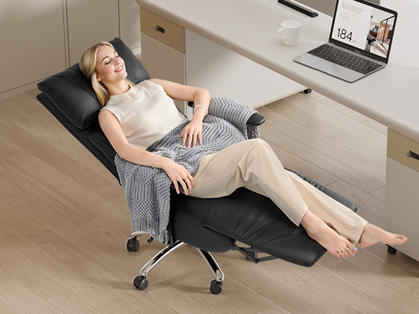 reclining office chair ergonomic with foot rest comfortable executive big and tall office chair