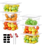 1/6 Size 4 Inch Clear NSF Polycarbonate Food Pan-9 PCS[Food Grade][Hot&amp;Cold Resistant] Commercial...