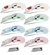 8-Pack Box Cutters, Lightweight Utility Knives Set Razor Sharp Blade for Cartons, Cardboard, Shee...