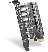 Fanblack 7 Ports PCI-E to USB 3.0 Expansion Card (4 USB A and 3 USB C Ports), Internal Converter ...