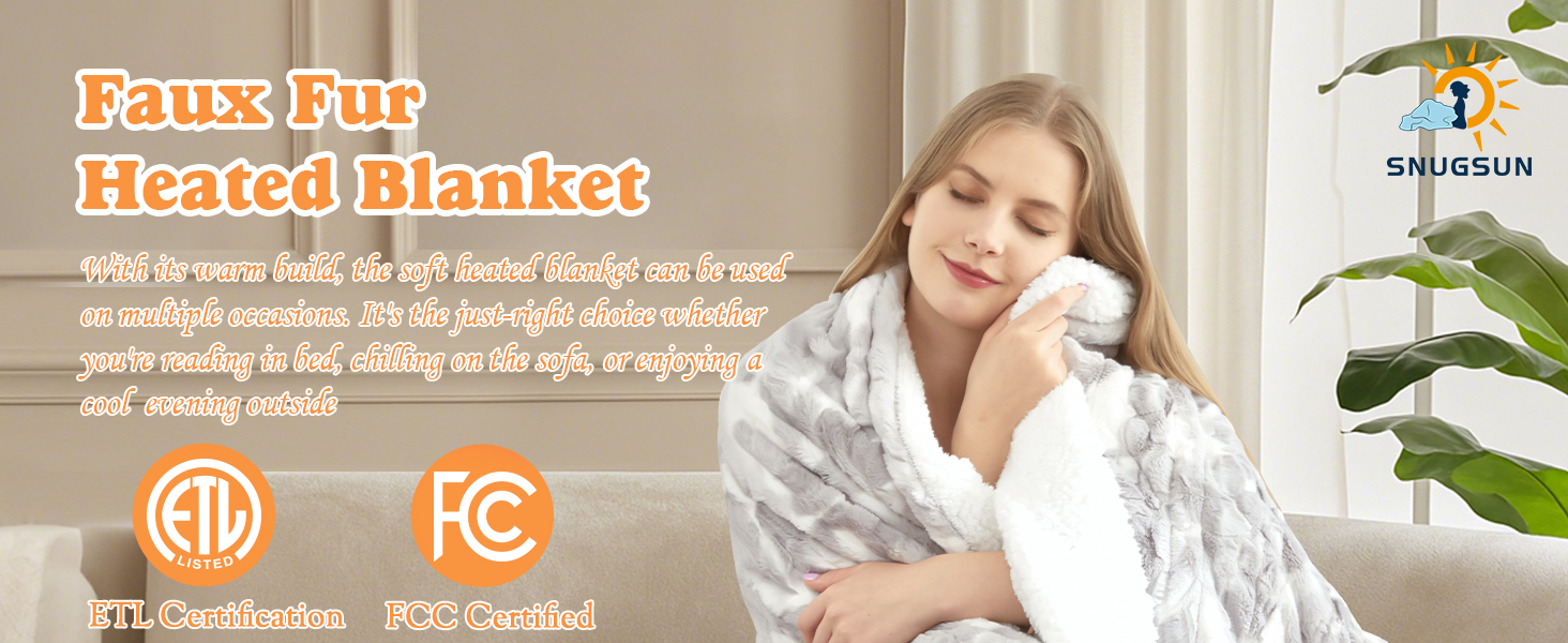 faux fur heated blaneket
