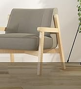 Modern gray upholstered armchair with wooden frame shown from multiple angles against white background.