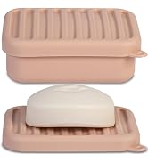 Superior Leak-Proof Silicone Travel Soap Case, Portable Soap Container with Draining Layer, Durab...