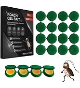 16 Pack Cockroach Gel Bait, Highly Effective Roach Killer Indoor Infestation Solution, Fast Actin...
