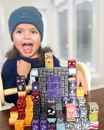 Magnetic building block cave