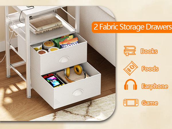 white nightstand with storage