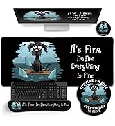 LIMKRIAN Funny Dog Mouse Pad Set Large Desk Mat With Wrist Rest for Gaming, Ergonomic Mousepad, K...