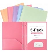 Colored File Folders Two Pocket Folder Plastic Folders with Pockets and Business Card Holder, Pas...