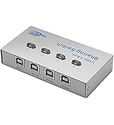 SinLoon Printer Splitter,USB Printer Sharing Switch4 Ports,4 PCs Share 1 USB Device,High Speed Sh...