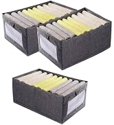 GUOZCARAY 3 Pack Clothes Storage Bags collapsible Organizer storage bins Closet Organizer Bins wi...