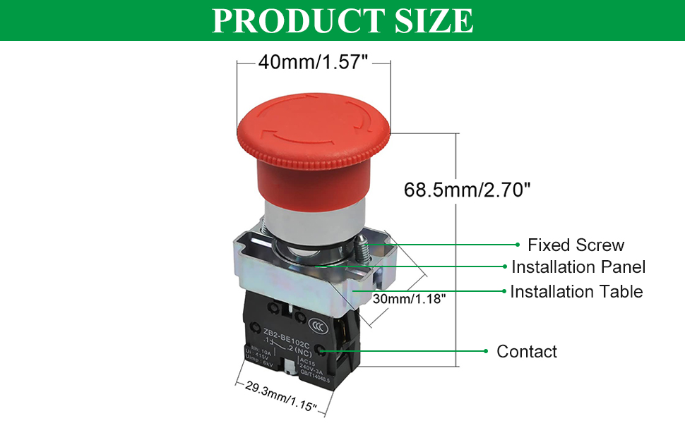 red signal emergency stop switch emergency switches 660v 10a emergency stop push button switch self